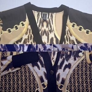 CHICO'S BLACK LABEL Size Large Mixed Print Tunic Top -2409